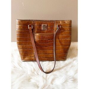 Dooney & Bourke Brown Embossed Leather Classic Shoulder Tote